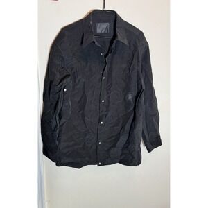 Men's medium after Pray black button up shirt